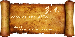 Zabolai Abelárd névjegykártya